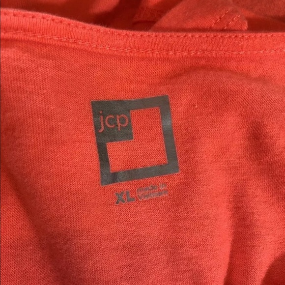 JCP 3/4 Sleeve Orange Light Weight Blouse - Picture 5 of 5